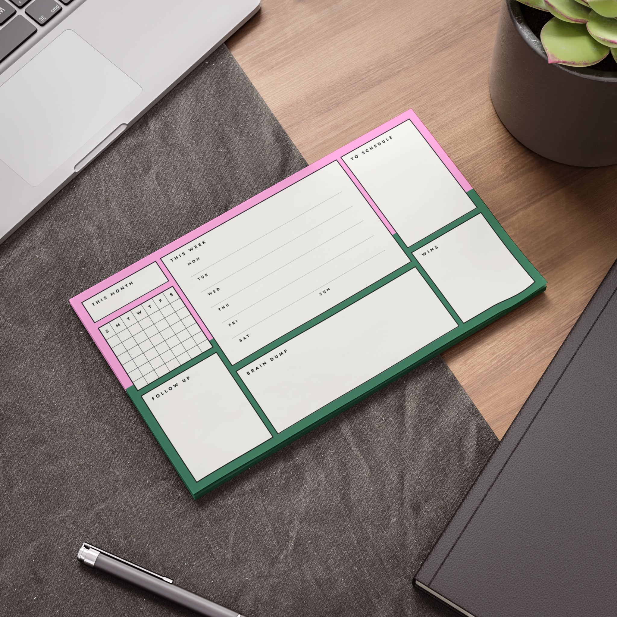 Post-it Note Pad — Weekly Planner & Daily Task Organizer (To-Do, Follow Up, Brain Dump)