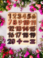 Natural Wooden Alphabet & Numbers Puzzle – Uppercase, Lowercase & Math Options