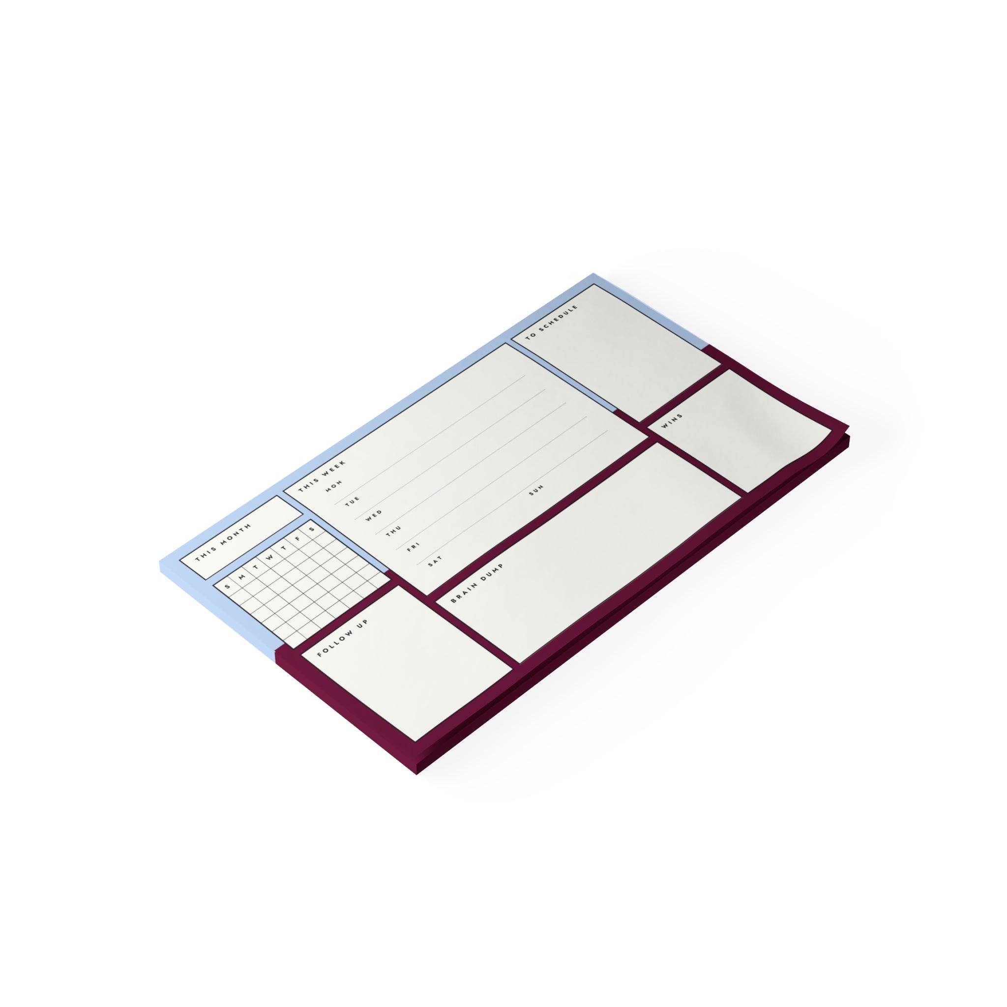 Post-it Note Pad — Weekly Planner & Daily Task Organizer (To-Do, Follow Up, Brain Dump)