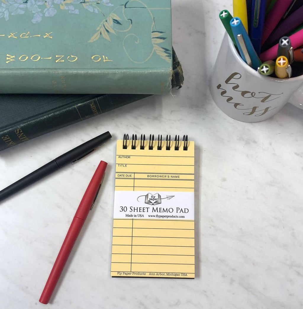 Vintage Nostalgia Library Card Memo Pad Top Item!