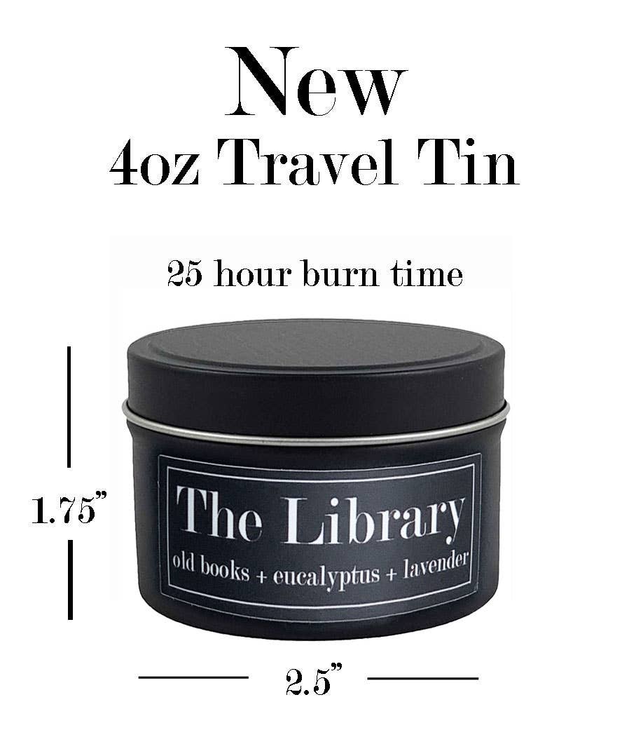The Library 4oz Candle - Old Books + Eucalyptus + Lavender