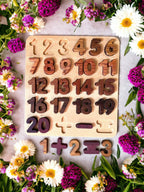 Natural Wooden Alphabet & Numbers Puzzle – Uppercase, Lowercase & Math Options