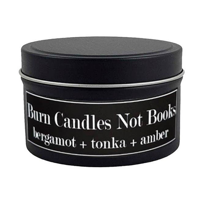 Burn Candles Not Books 4oz Candle - Bergamot + Tonka + Amber