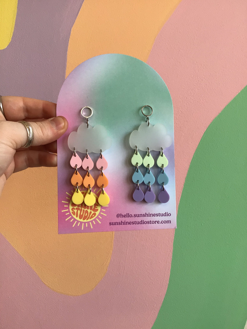 Pastel Rainbow Cloud Pride Earrings