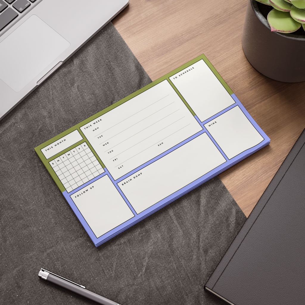 Post-it Note Pad — Weekly Planner & Daily Task Organizer (To-Do, Follow Up, Brain Dump)