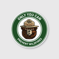 Smokey Bear Slogan Badge Sticker