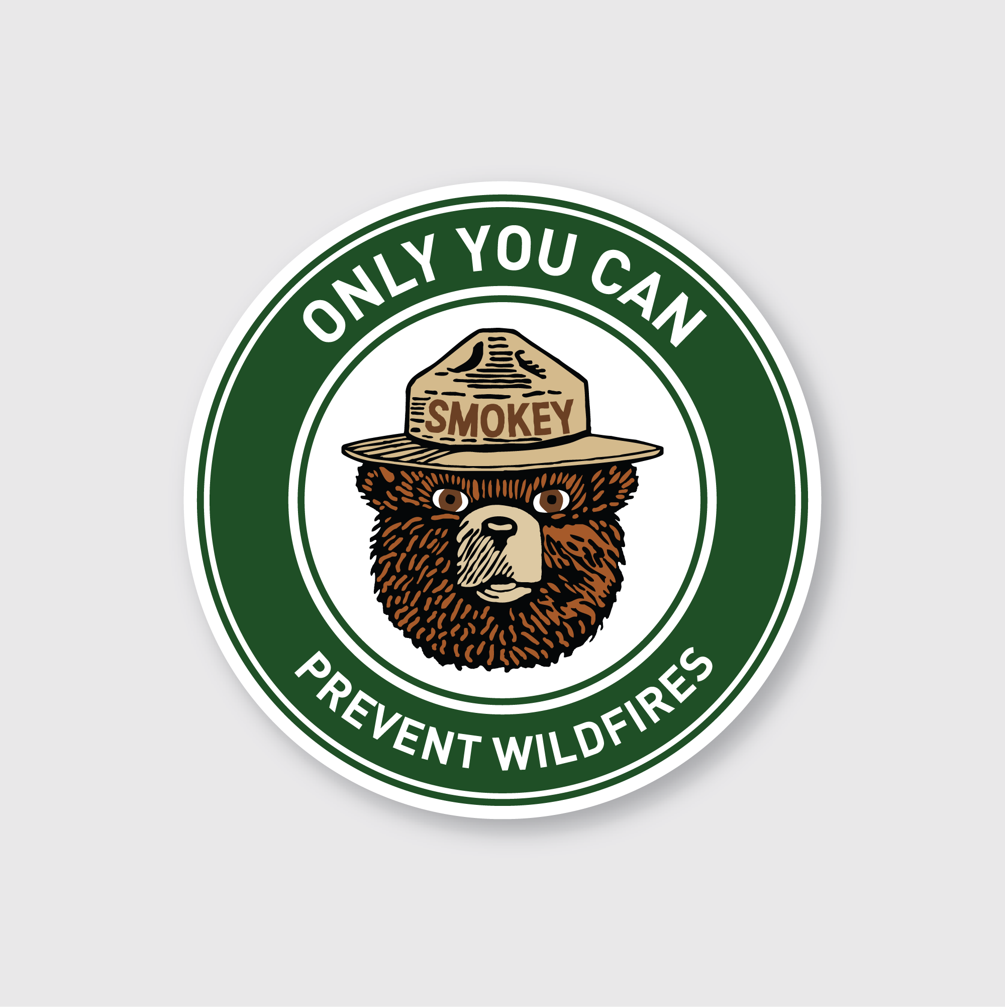 Smokey Bear Slogan Badge Sticker