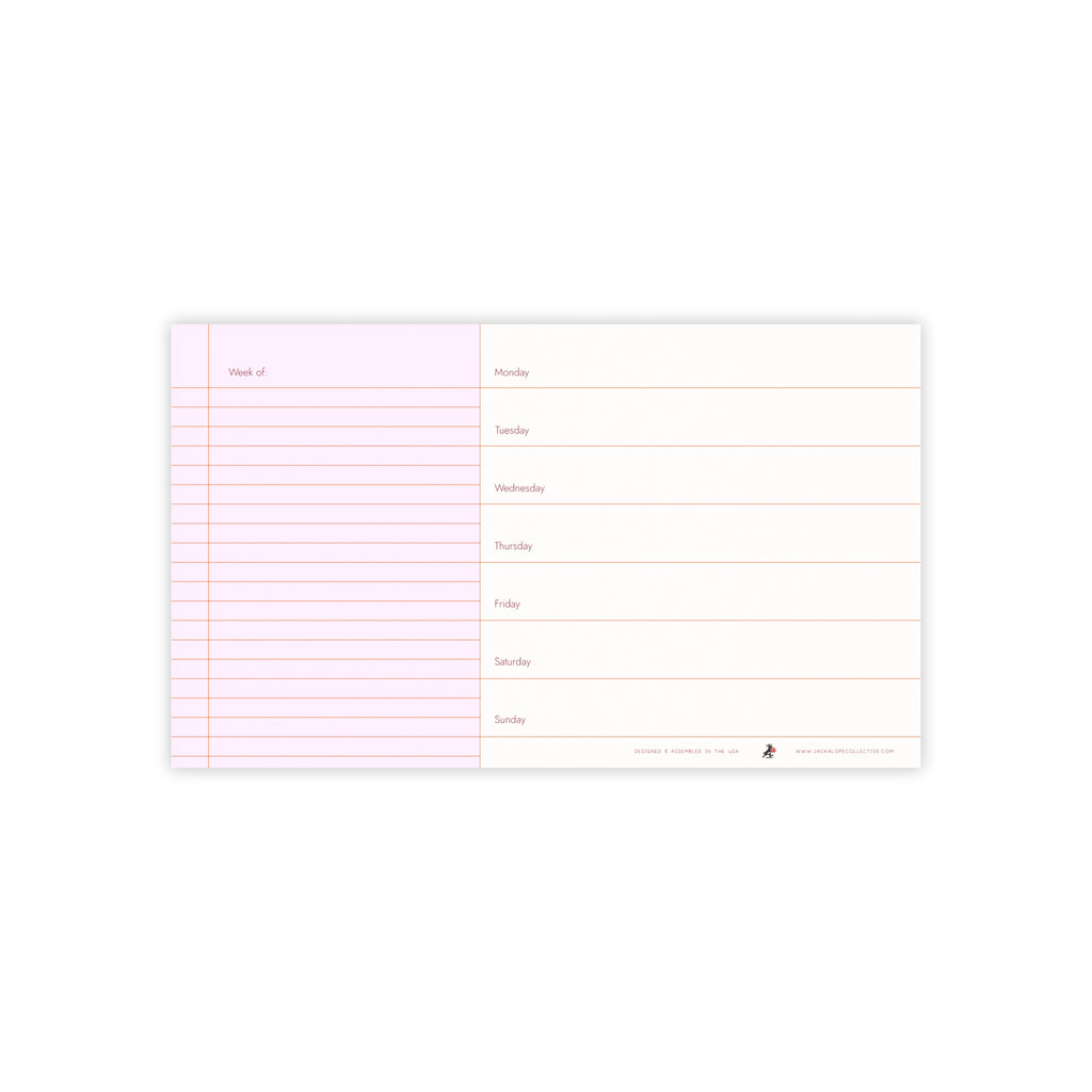 Weekly Planner Note Pad — Peony