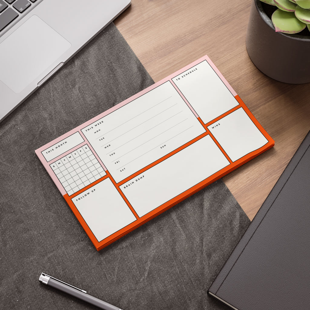 Post-it Note Pad — Weekly Planner & Daily Task Organizer (To-Do, Follow Up, Brain Dump)