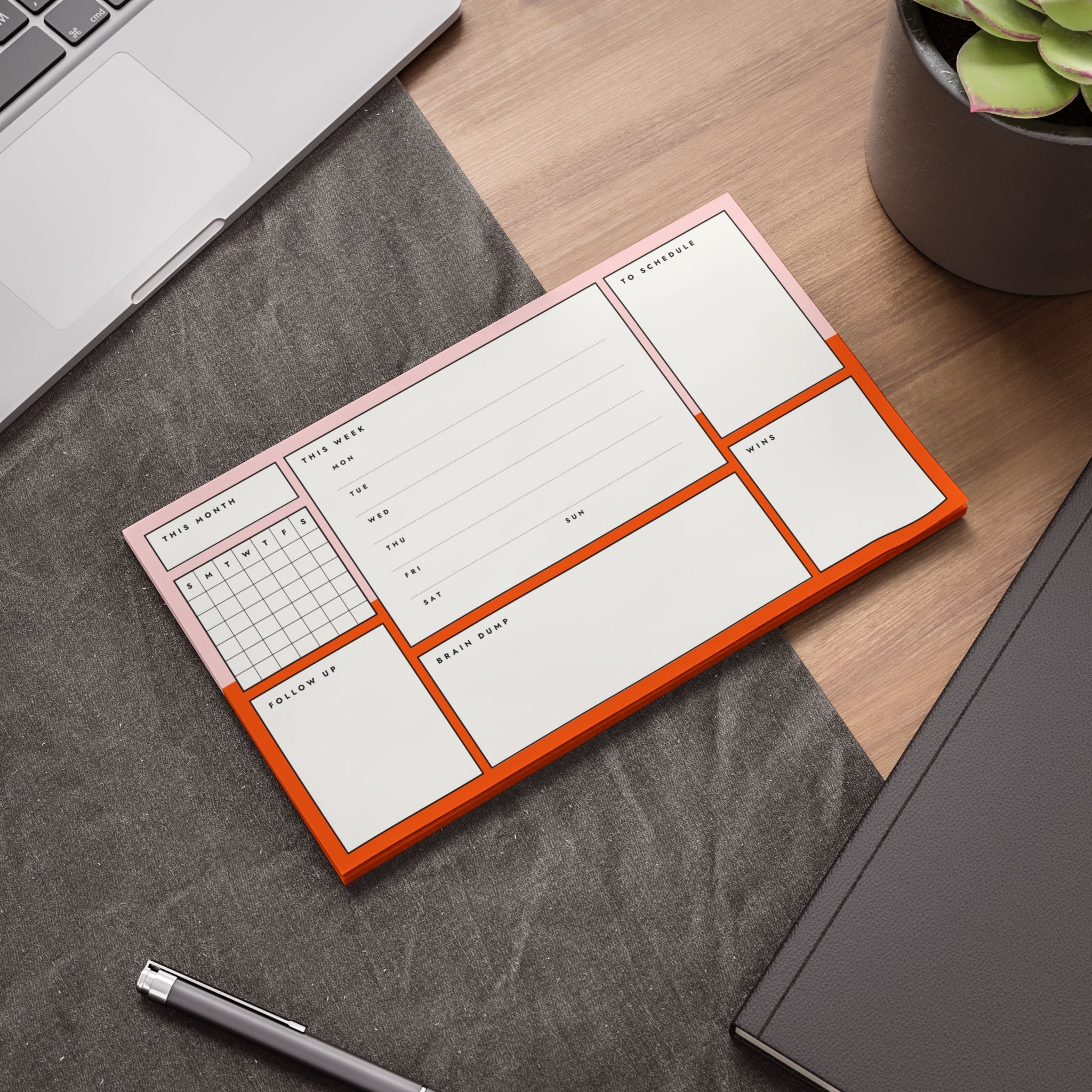 Post-it Note Pad — Weekly Planner & Daily Task Organizer (To-Do, Follow Up, Brain Dump)