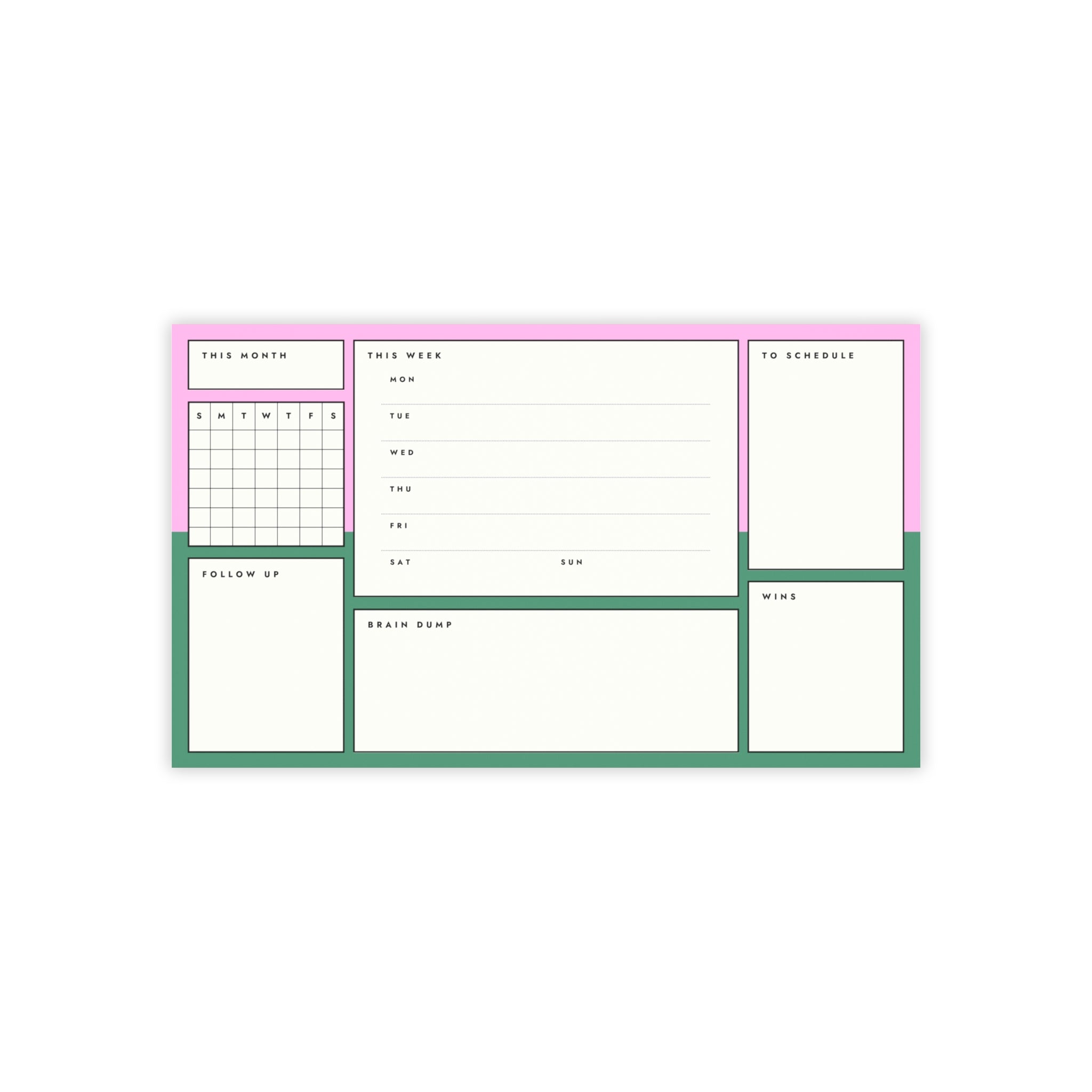 Post-it Note Pad — Weekly Planner & Daily Task Organizer (To-Do, Follow Up, Brain Dump)