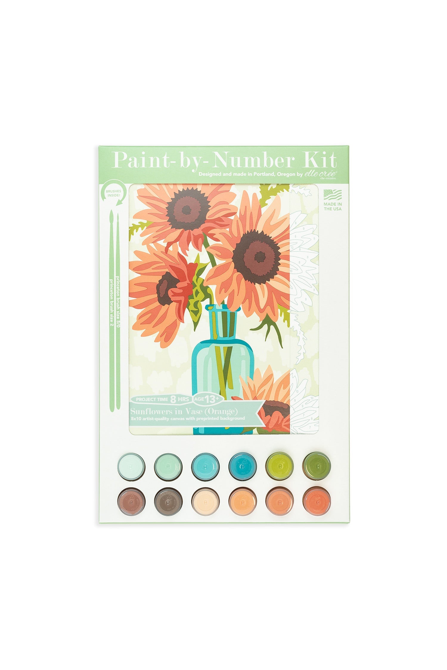 Sunflowers in Vase (orange) | 8x10 paint-by-number kit