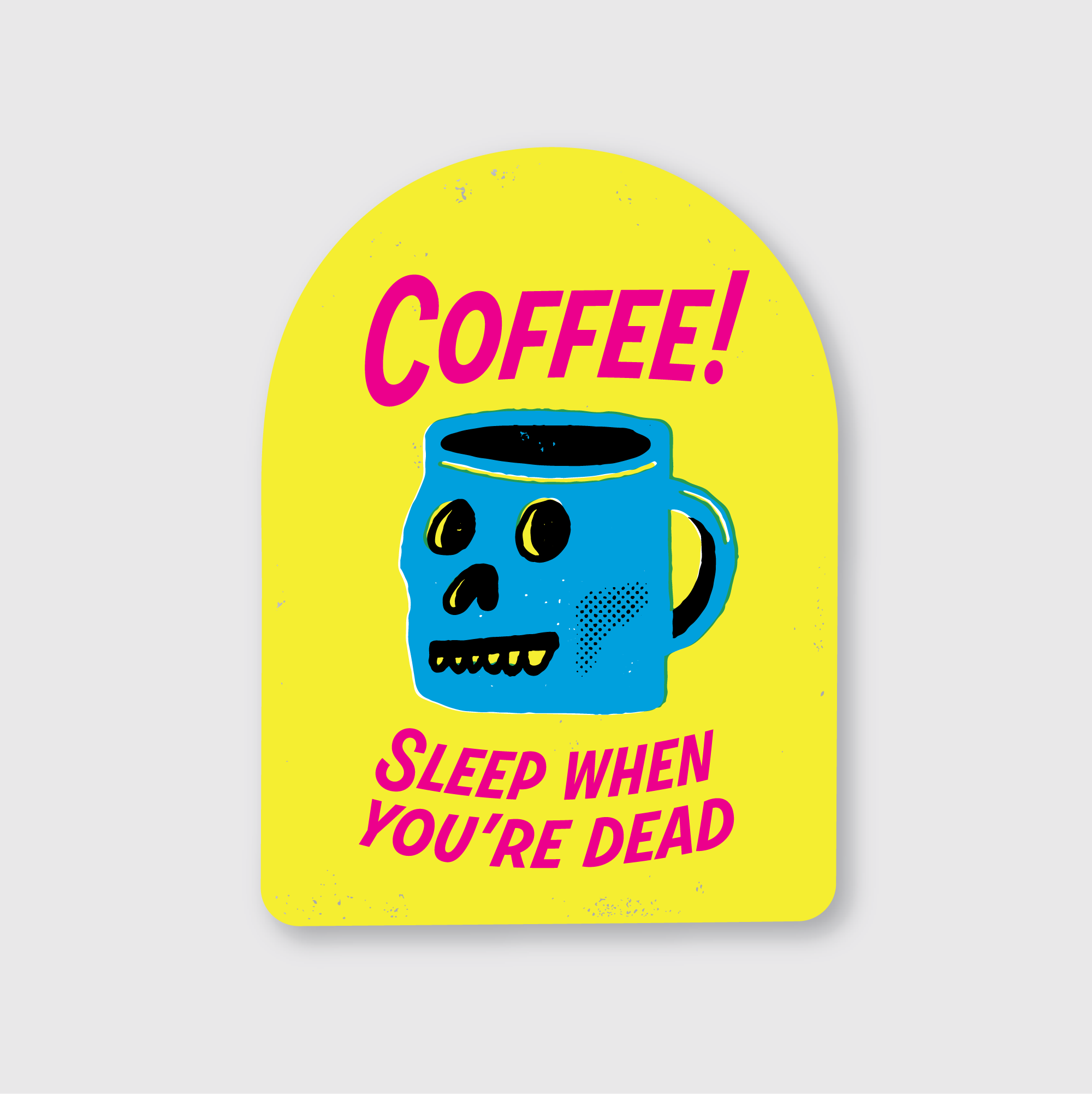 Coffee Tombstone Sticker