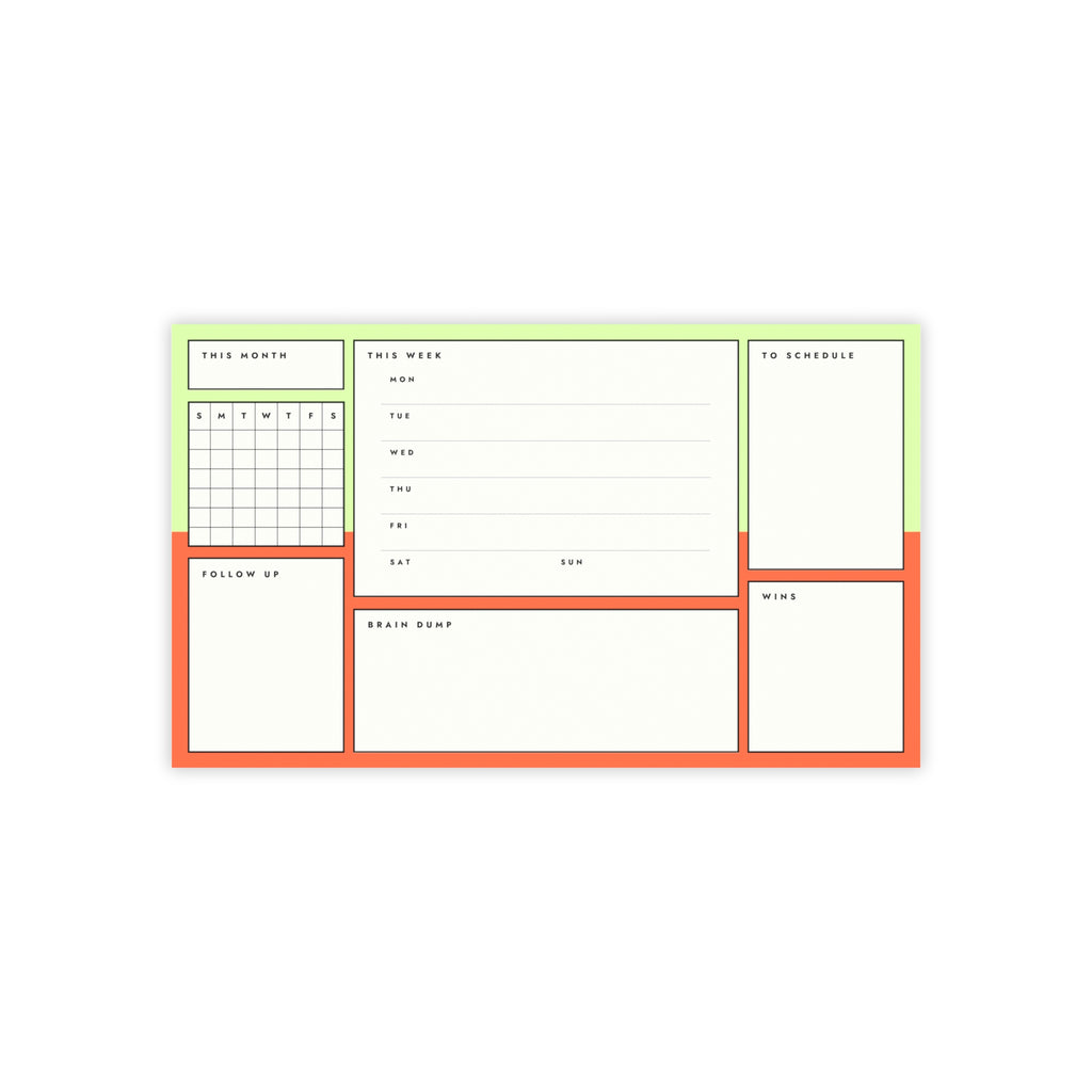 Post-it Note Pad — Weekly Planner & Daily Task Organizer (To-Do, Follow Up, Brain Dump)