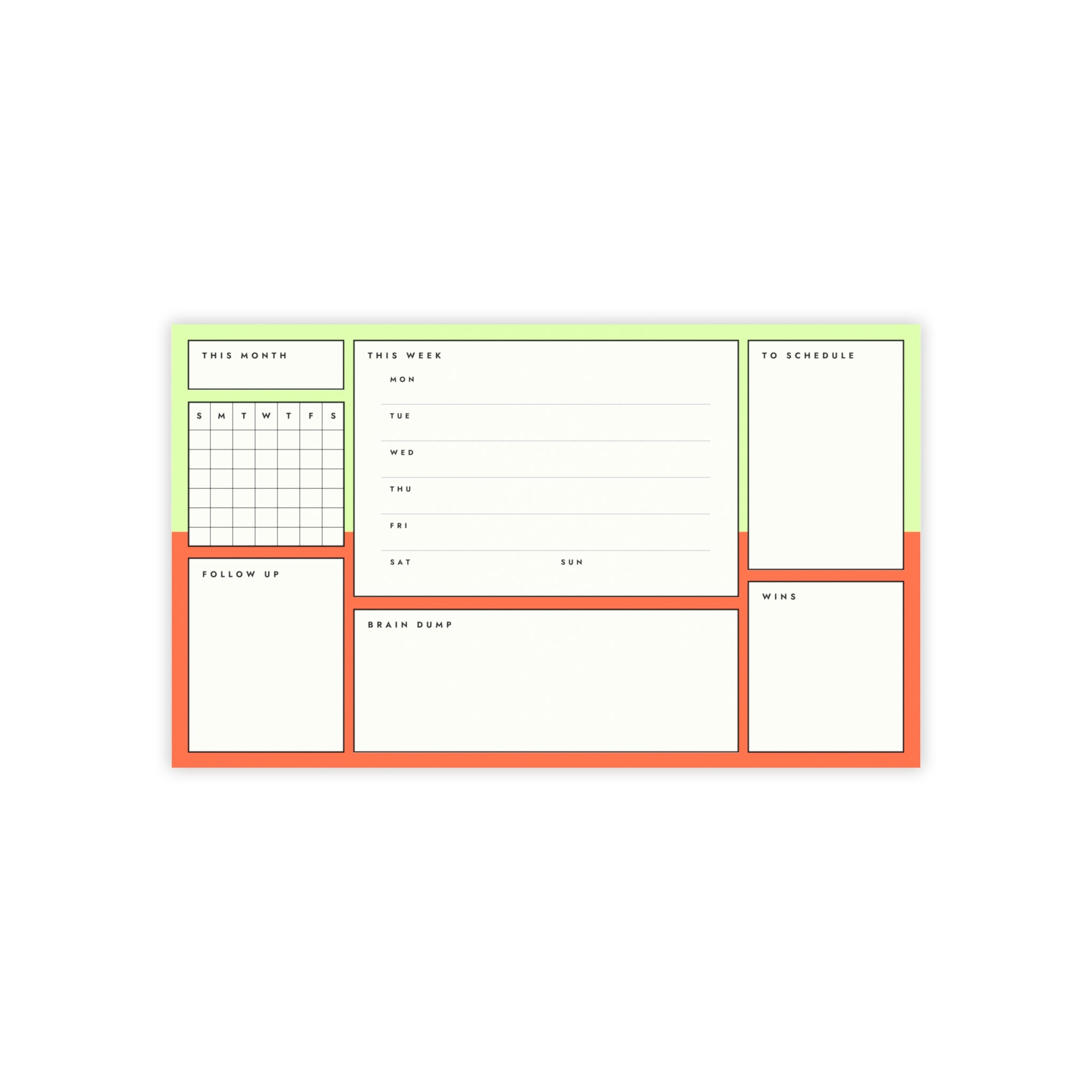 Post-it Note Pad — Weekly Planner & Daily Task Organizer (To-Do, Follow Up, Brain Dump)