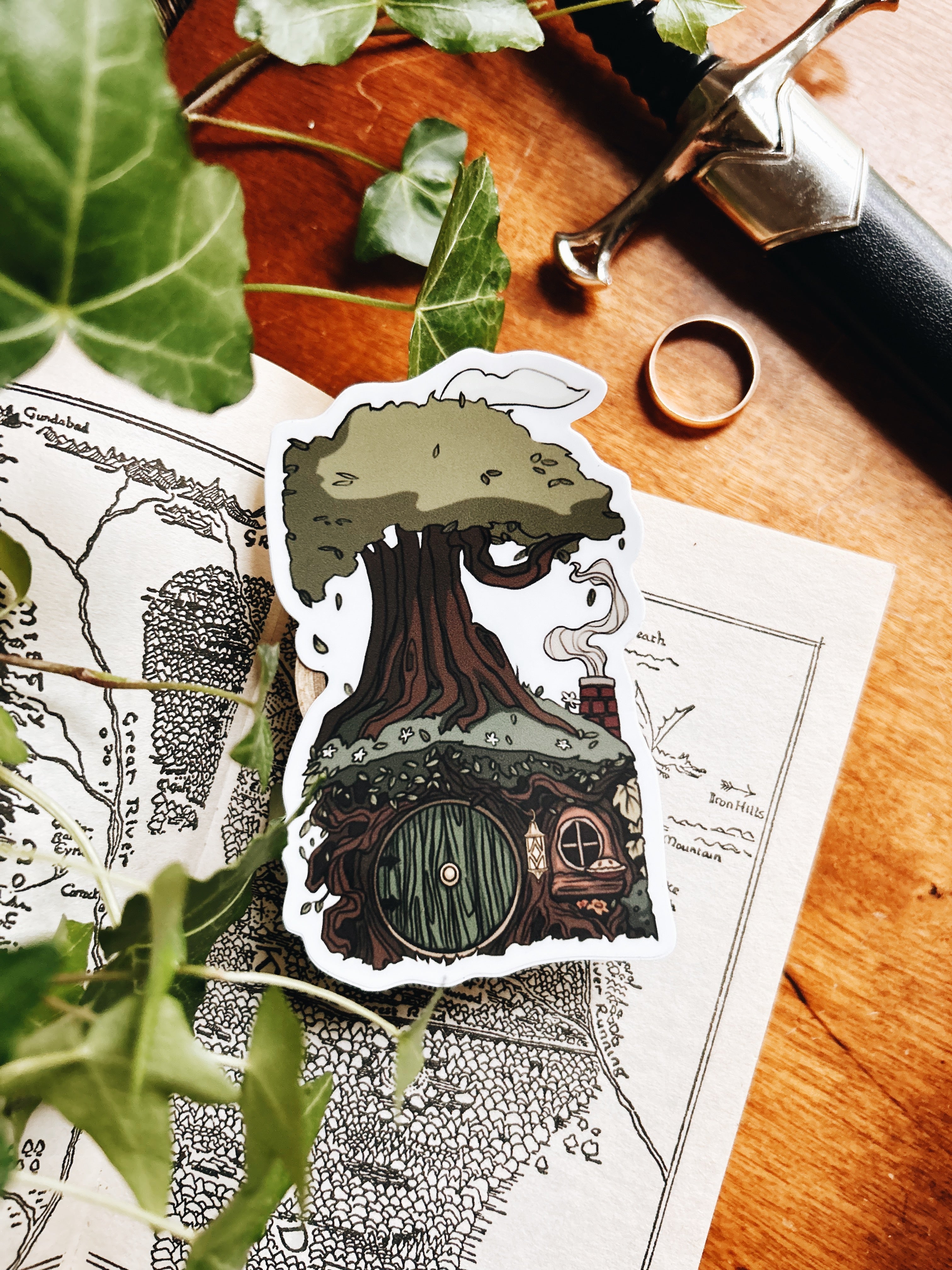 In a hole in the ground there lived a hobbit | J.R.R. Tolkien Waterproof Sticker