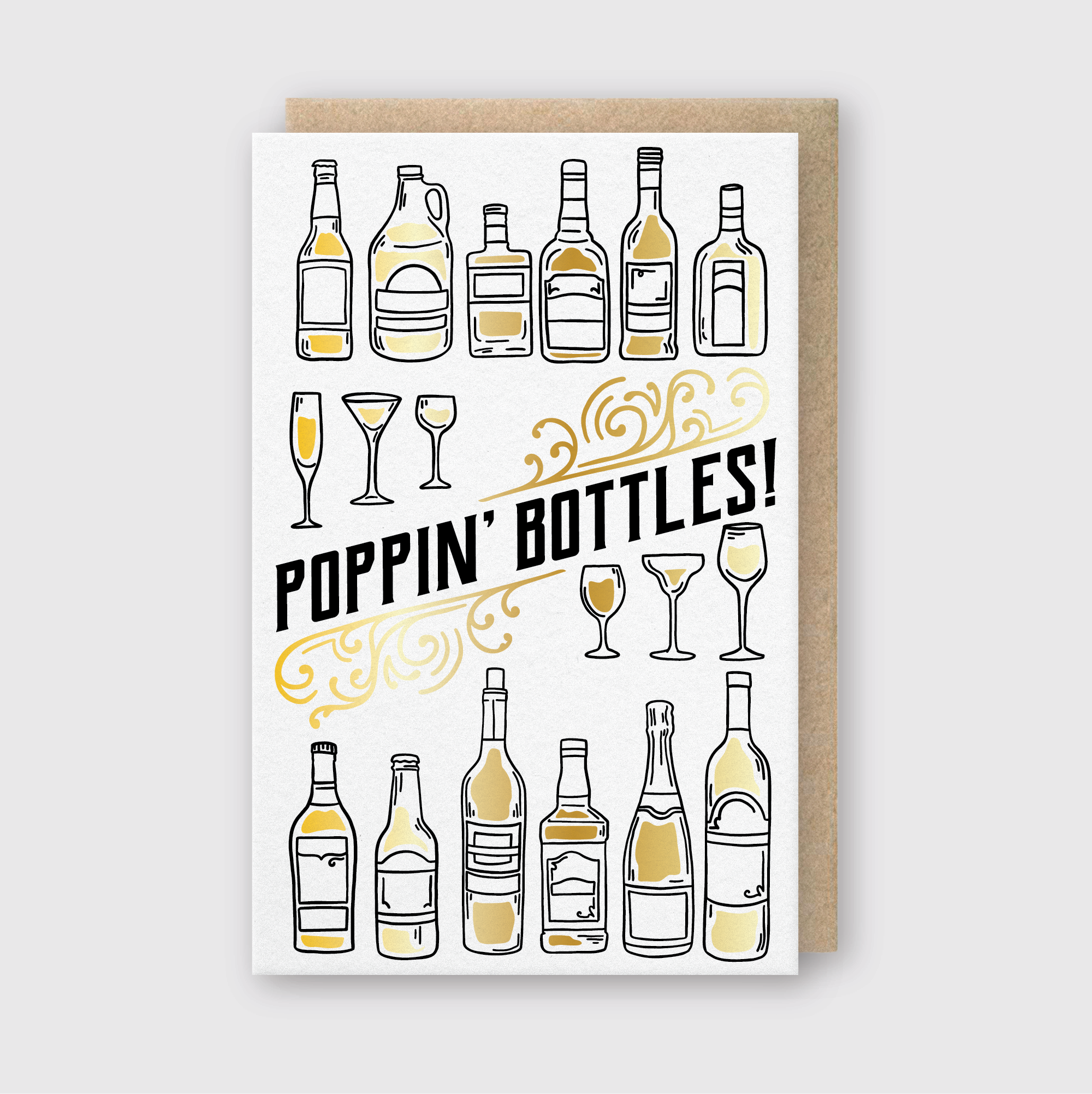 Poppin' Bottles Foil Greeting Card