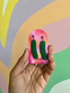 Painted Pickle Earrings