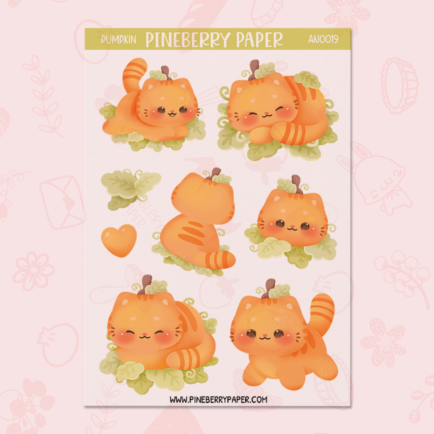 Pumpkin Cat | Transparent Matte Sticker Sheets