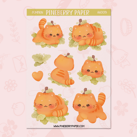 Pumpkin Cat | Transparent Matte Sticker Sheets