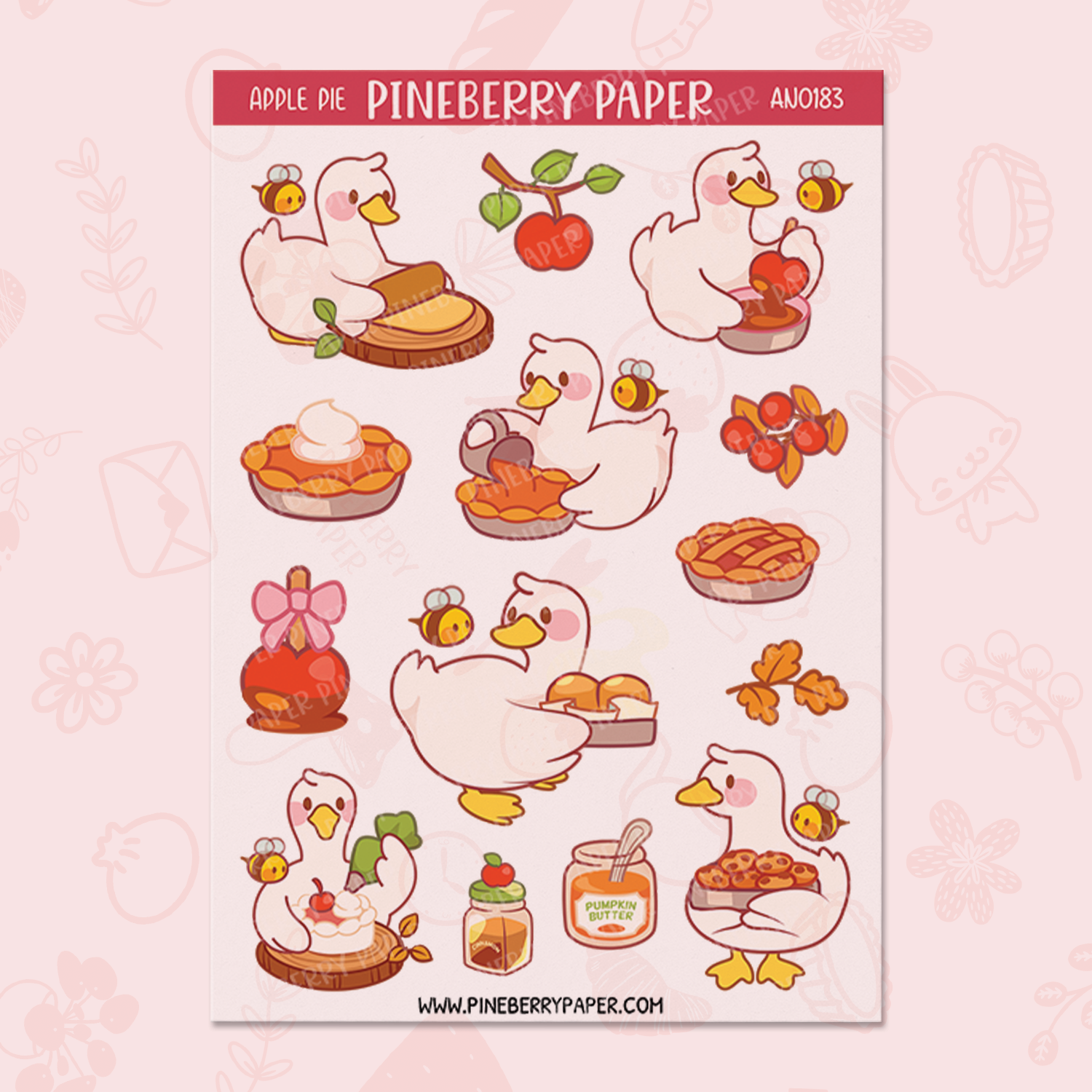 Apple Pie Goose | Transparent Matte Sticker Sheets