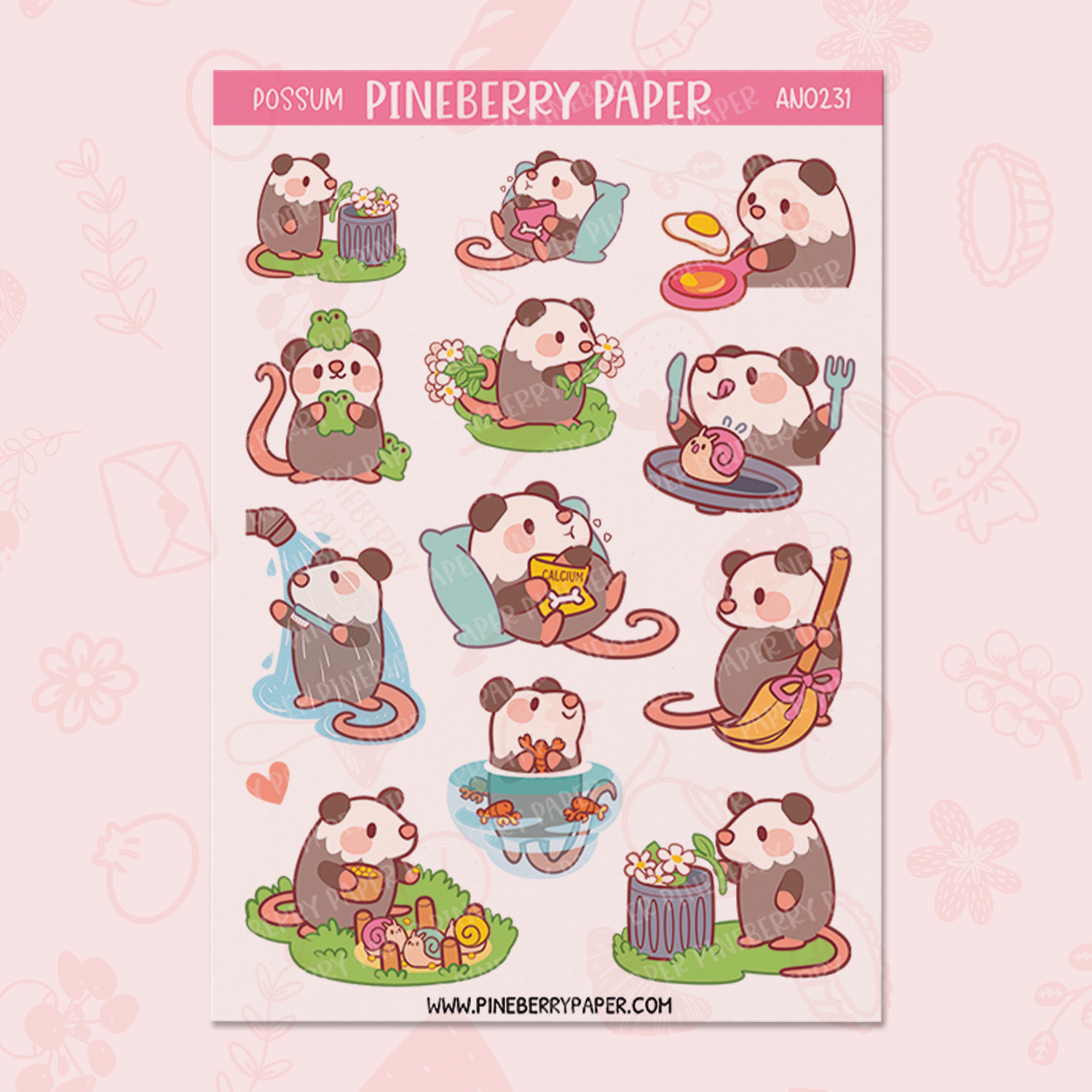 Possum | Transparent Matte Sticker Sheets