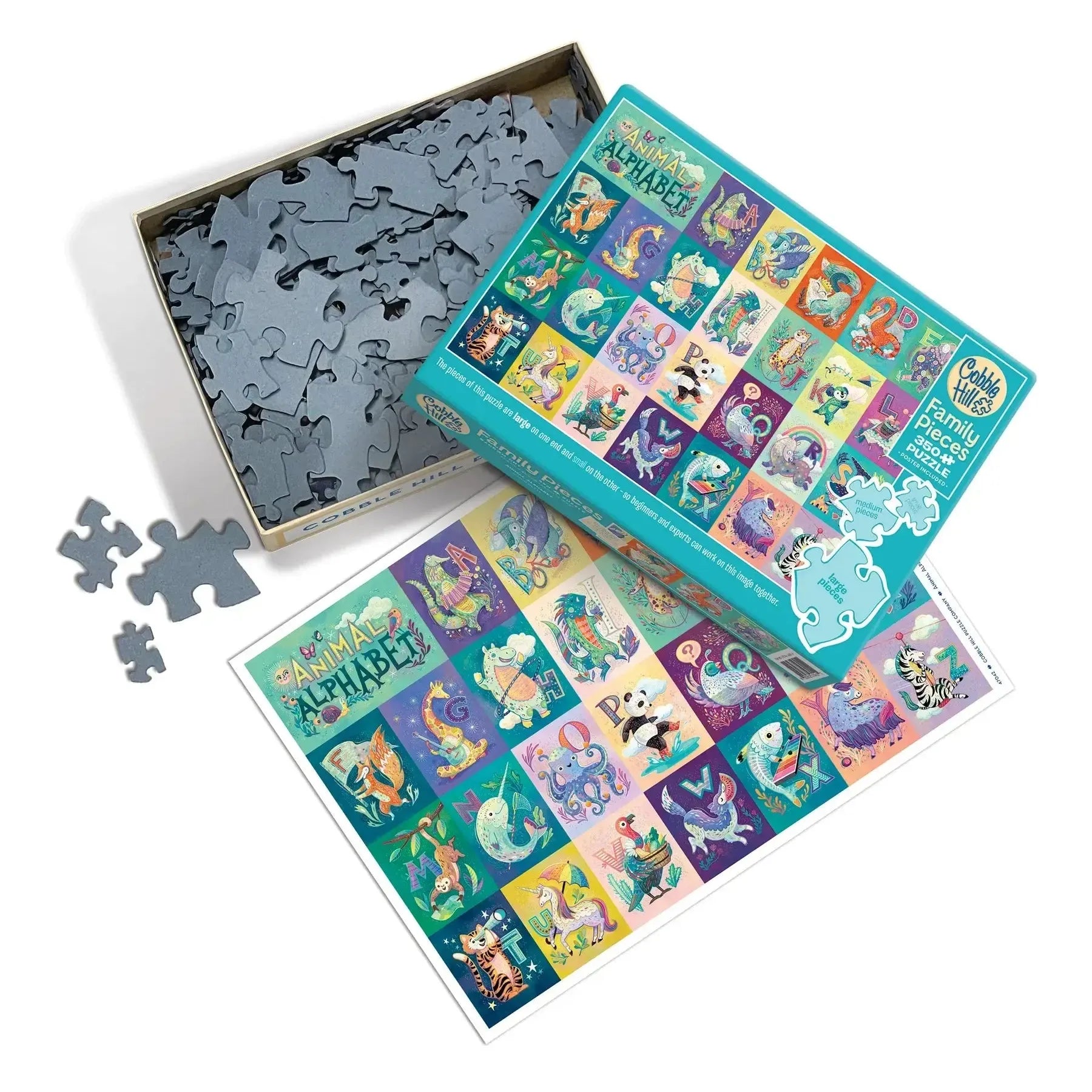 Animal Alphabet 350 Piece Family Jigsaw Puzzle Cobble Hill