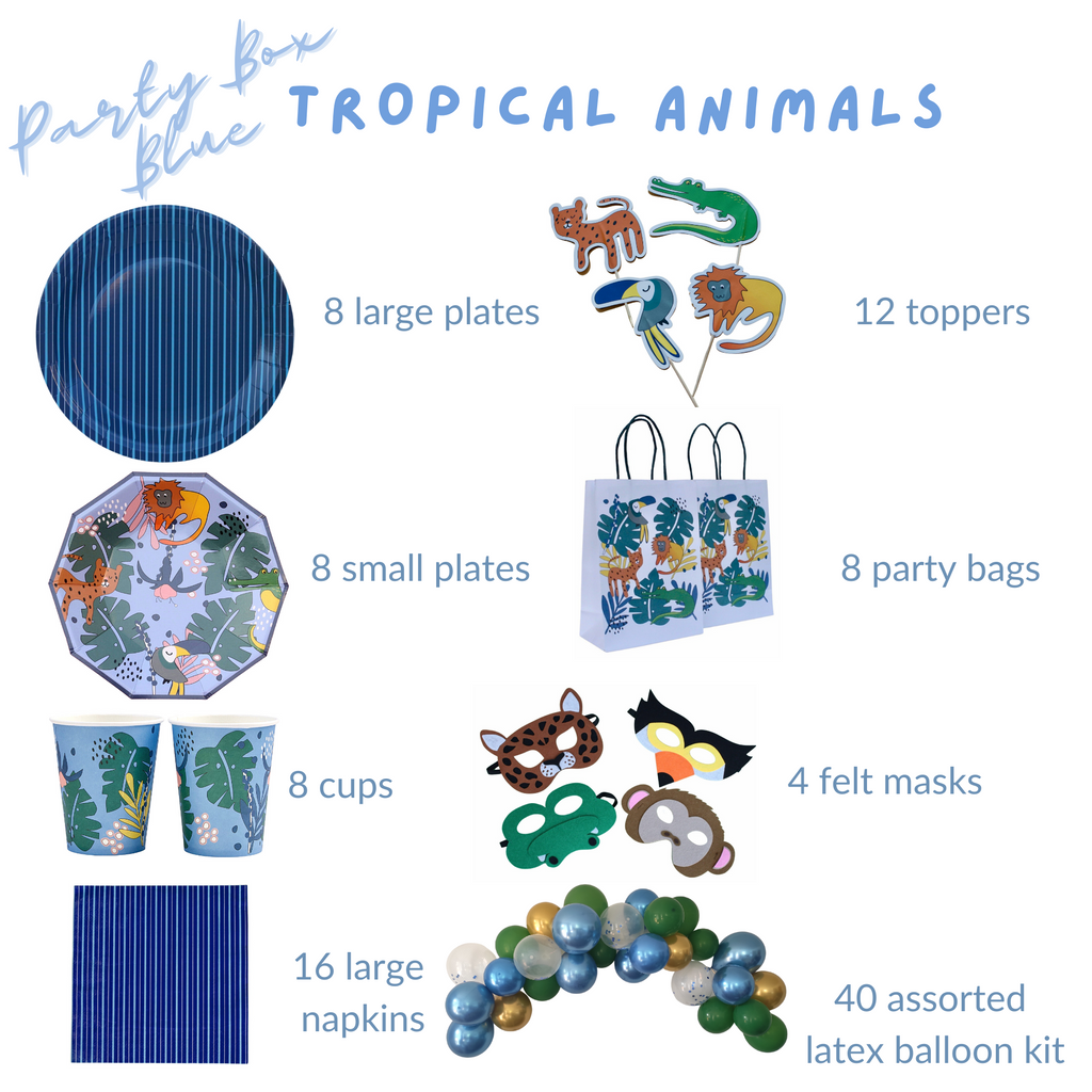 Tropical Animals Party Supplies in a Box