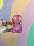 Copper Plated Safety Pin Earrings