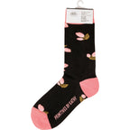 Be Strong Floral Socks in Black Background | Motivational One Size Fits Most Novelty Socks