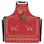 Boss Lady Cowgirl Western Retro Funny Cooking and BBQ Apron 2 Pockets Adjustable Strap 100% Cotton | BlueQ at GetBullish