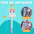 BunMo Plush Pens 3-Pack w/Scented Glitter Ink Refills – Cat, Cow, Unicorn