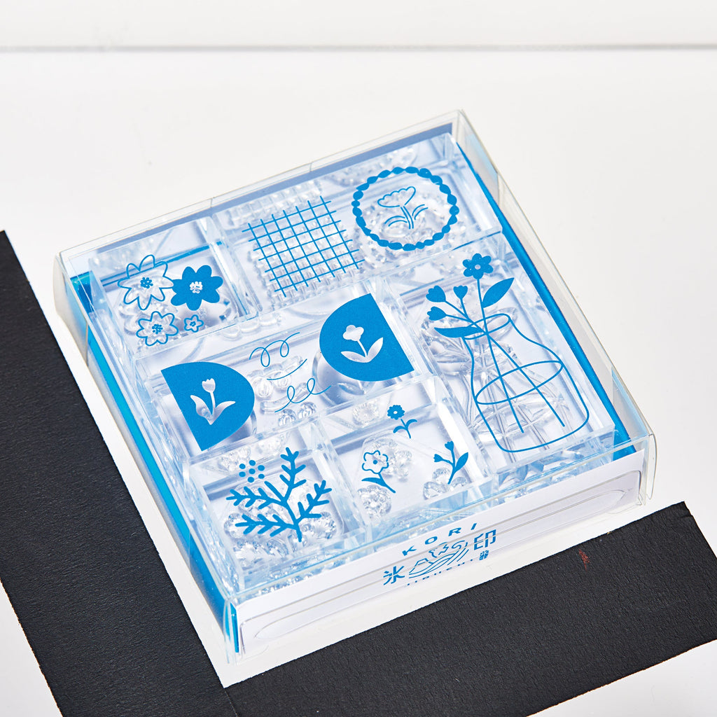 KORI JIRUSHI Crystal clarity stamp - 6 Set Box (Flower set)