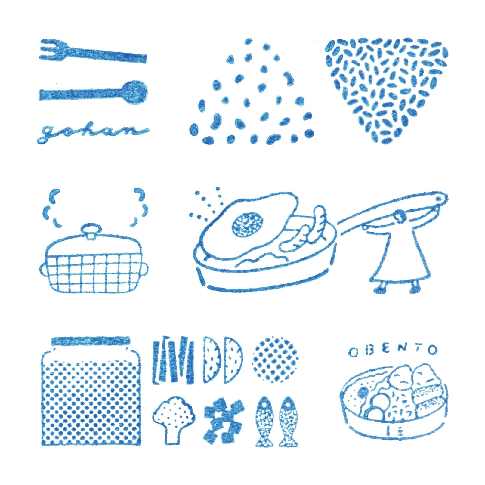 KORI JIRUSHI Crystal clarity stamp - 6 Set Box (Meal set)