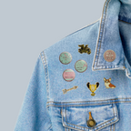 You and I Are More Than Friends, We're Like A Really Small Gang Enamel Pin in Black, Yellow and Gold