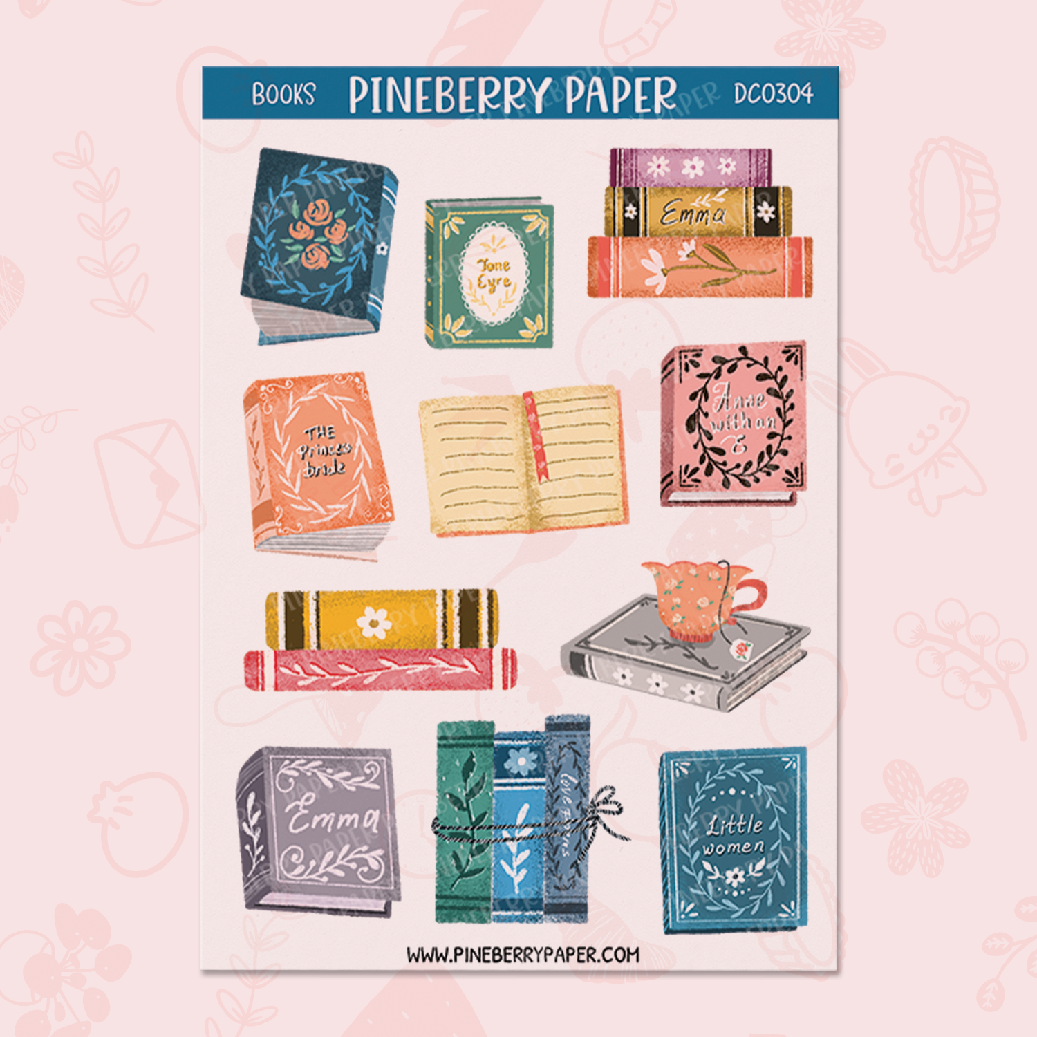 Classic Books | Transparent Matte Sticker Sheets