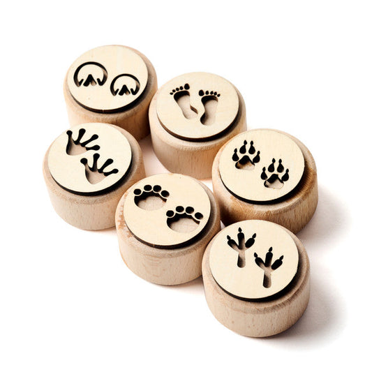 Animal Trackers | Wooden Dough Stampers – 6 Piece Eco-Friendly Set