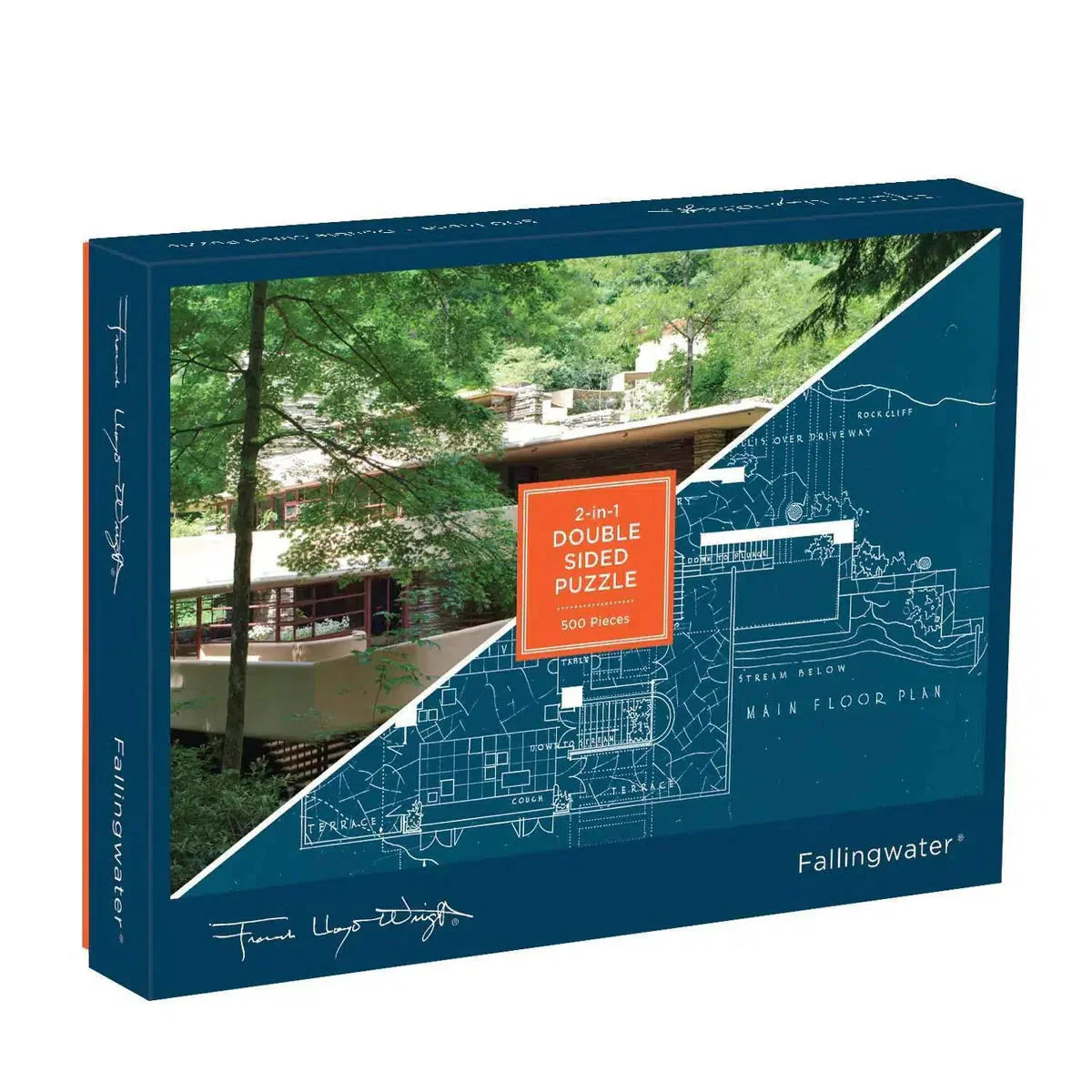 Frank Lloyd Wright Fallingwater Double-Sided 500 Piece Jigsaw Puzzle Galison