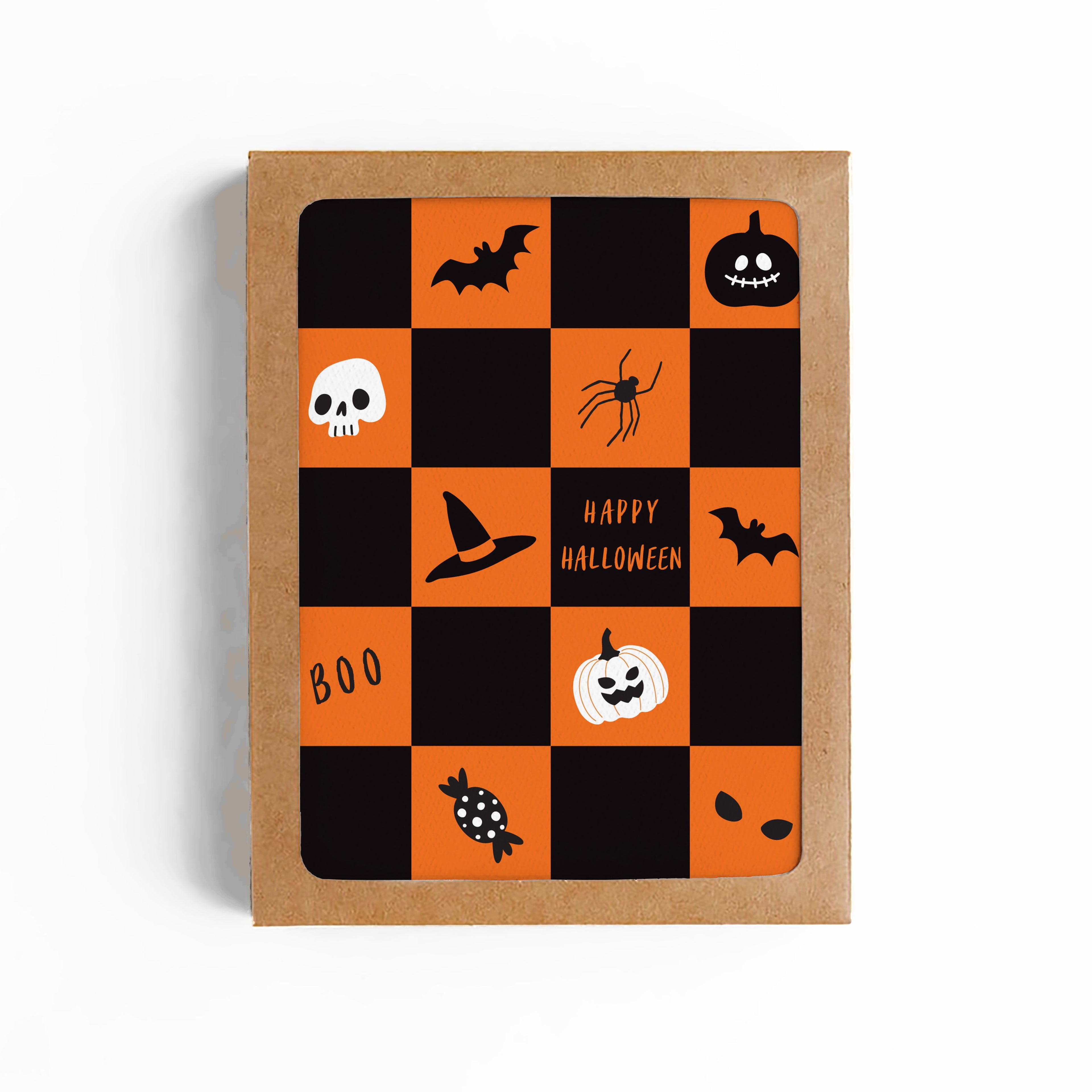 Happy Halloween Checkers Card - Boxed Set of 8