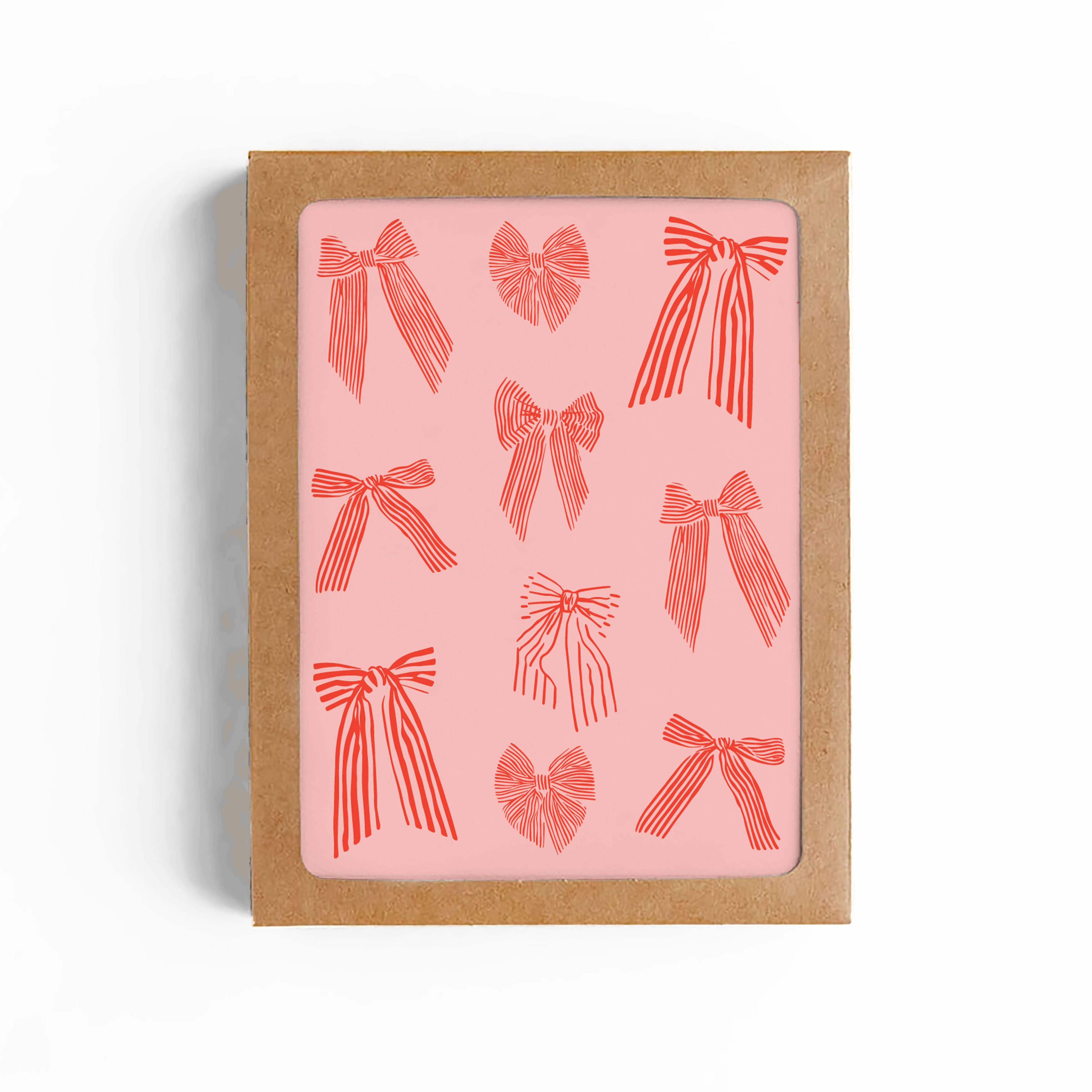 Red Bows Blank Card-BOXED SET OF 8