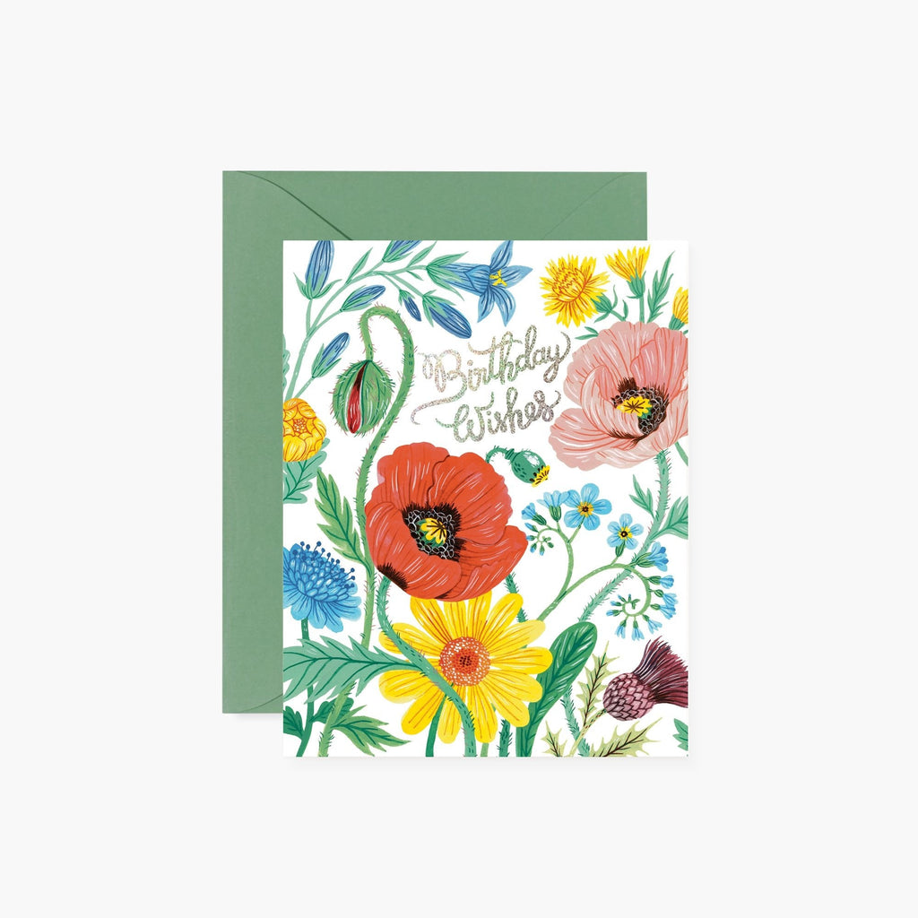 WILD FLOWERS Birthday Card