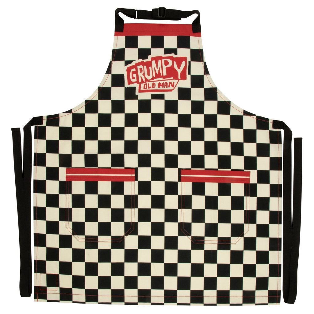 Grumpy Old Man Funny Cooking and BBQ Apron 2 Pockets Adjustable Strap 100% Cotton | BlueQ at GetBullish | Father's Day Gift