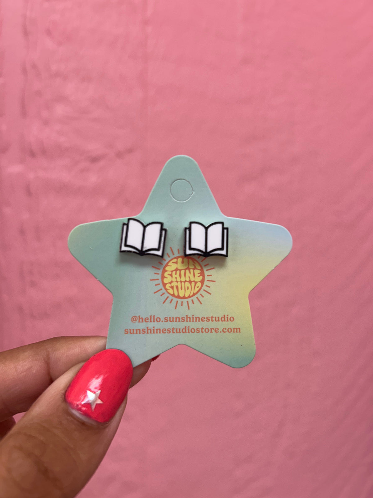 Open Book Tiny Stud Earrings