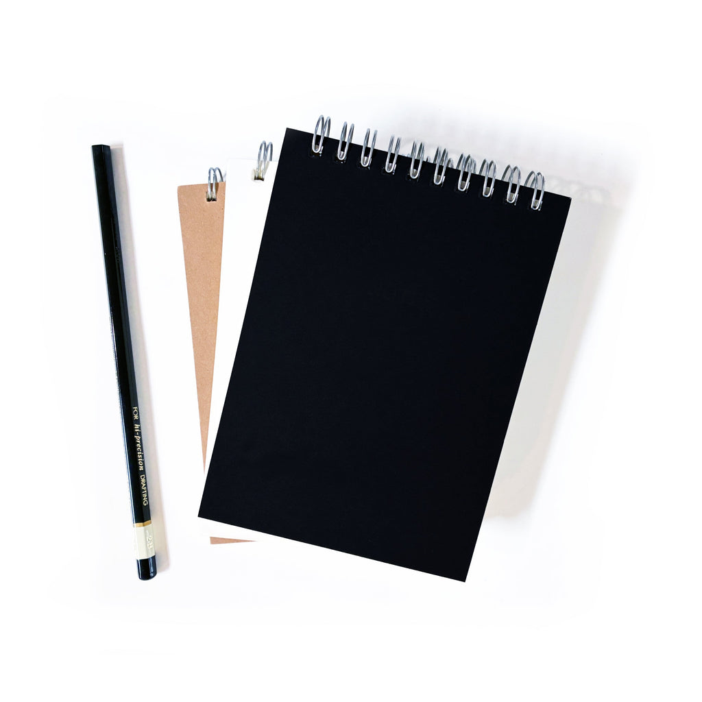 Medium Black, White, or Kraft Top Spiral Notebook