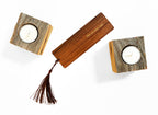 Just One More Page Foil Embossed Walnut Wood Bookmark