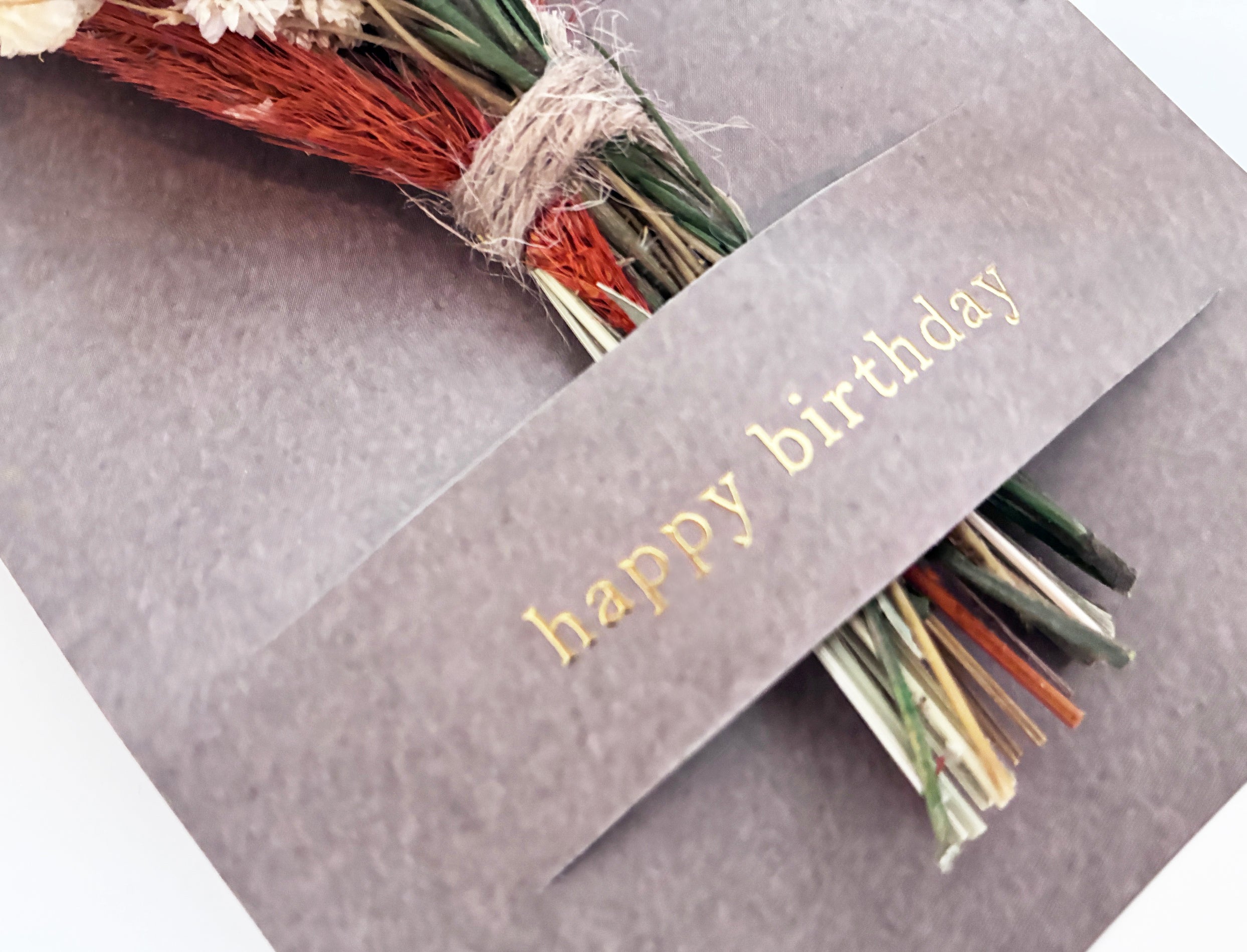 Happy Birthday Mini Bouquet Card | Dried Flower Greeting