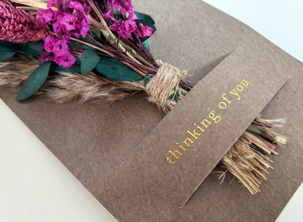 Thinking of You Mini Bouquet Card | Dried Floral Greeting