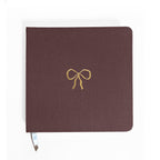 Vintage Bow Foil Embossed Square Linen Notebook