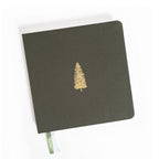 Noble Fir Tree Foil Embossed Square Linen Notebook