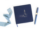 Lighthouse Foil Embossed Square Linen Notebook